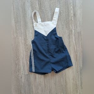 Navy and White Romper with Straps